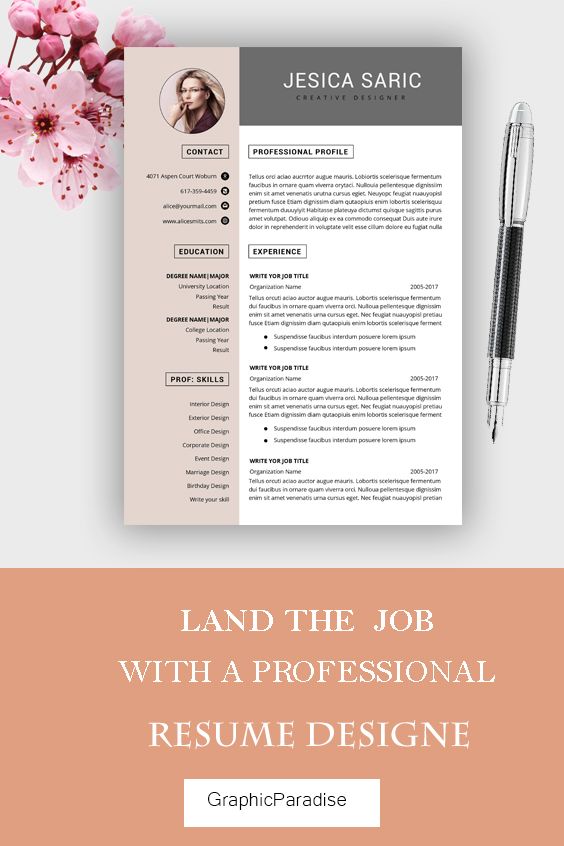 professional resume template instant download 3 page resume finance resume modern college