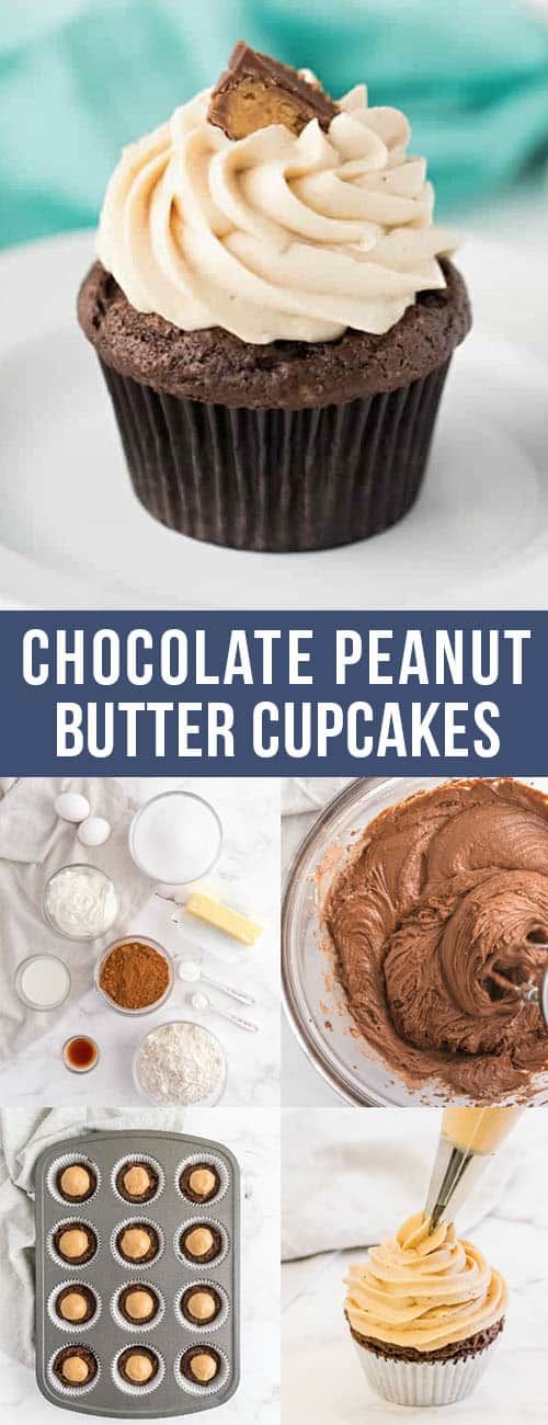Chocolate Peanut Butter Cupcakes Are Made With A Classic Chocolate Cake Stuffed With Peanut Dessert Recipes Easy Fun Desserts Chocolate Peanut Butter Cupcakes