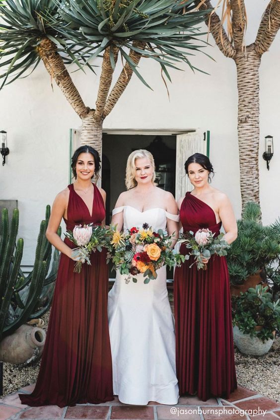 2021 Wedding Color Scheme Trends Burgundy and White