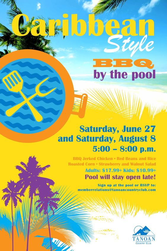 Caribbean Style BBQ by the Pool; flyer poster template FLYER - bbq flyer Caribbean Style BBQ by the Pool; flyer poster template FLYER - bbq flyer
