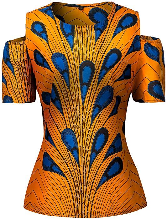 Shenbolen Women African Print Top Ankara Shirt