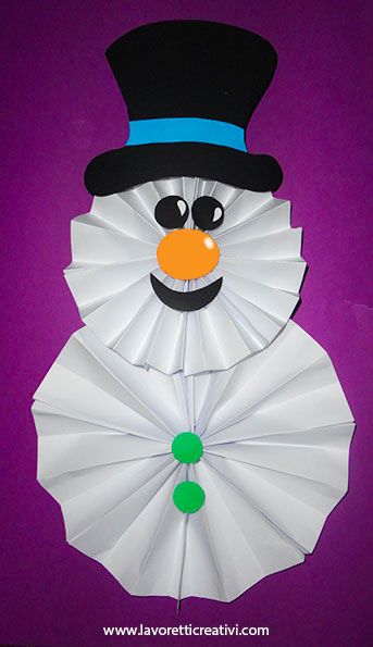 Addobbi Inverno - Pupazzo Di Neve A Fisarmonica | Natale Artigianato, Kids Crafts, Pupazzo Di Neve
