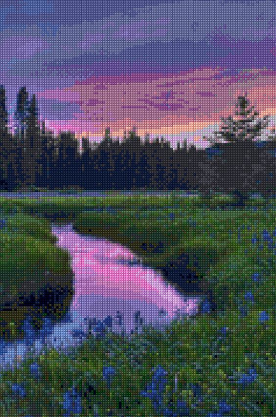 Cross Stitch Pattern Waterfall Sunset Nature Outdoor Scenery Cross - waterfall chart Cross Stitch Pattern Waterfall Sunset Nature Outdoor Scenery Cross - waterfall chart