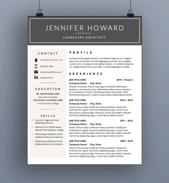 Professional Resume Template CV Template Cover Letter MS Cover - landscape architect resume Professional Resume Template CV Template Cover Letter MS Cover - landscape architect resume