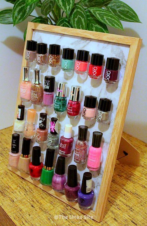 How To Make A Diy Nail Polish Organizer Using Photo Frame Thelinkssite Com Storage Organize Rack - How To Make A Nail Polish Organizer