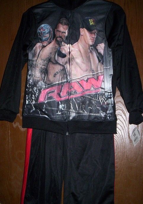 6//7 Cena And Mysterio Gray Top Green Pants Punk WWE RAW Boy/'s Outfits S