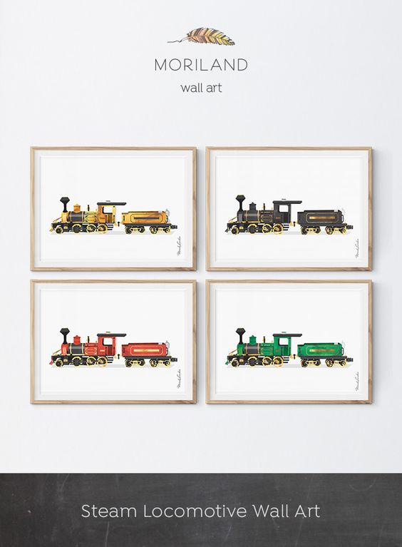 Steam Engine Train Nursery Art Set Of 4 Red And Gray Printables Milk Car Wall For Toddler Boys Room Decor Caboose Prints Hangings Decotazeen Com - Train Wall Art For Toddlers Steam Engine Train Nursery Art Set Of 4 Red And Gray Printables Milk Car Wall For Toddler Boys Room Decor Caboose Prints Hangings Decotazeen Com - Train Wall Art For Toddlers