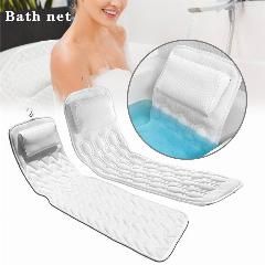 Full Body Spa Bath Mattress Pillow Soft Quilted Bathtub Breathable 3D Mesh Layer