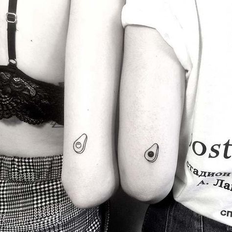 23 Cute Best Friend Tattoos for You and Your BFF: #17. CUTE AVOCADO TATTOO; #bestfriend; #bff; #tattoo; #tattooart; #tattoodesign