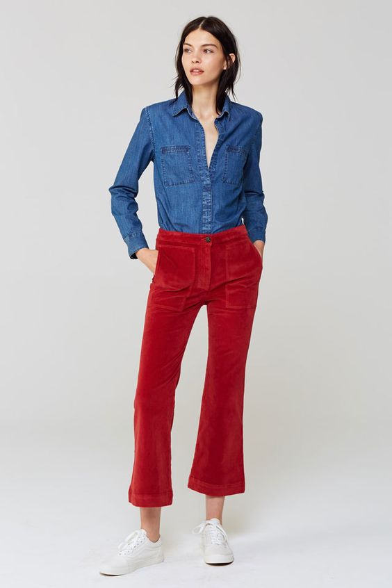 Our W3 Patch Bell Crop is crafted from soft velveteen and features military patch pockets and a cropped length