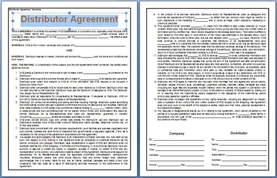 A Distributor Agreement is signed between the company and the - staff confidentiality agreement A Distributor Agreement is signed between the company and the - staff confidentiality agreement