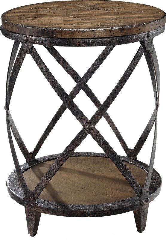 Beckfield End Table rustic end tables Furnishings Yukon Industrial Bourbon