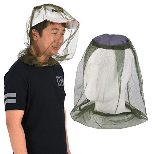 2x Face Travel Mosquito Camping Midge Net Insect Mesh Protector Hat Head Bug UK