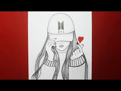 Bts Sapkali Guzel Kiz Nasil Cizilir Bts Army Youtube Female Sketch Army Humanoid Sketch