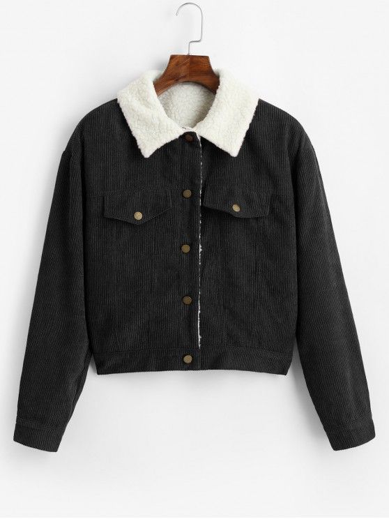 ZAFUL Fuzzy Corduroy Jacket BLACK CARAMEL in 2020 | Corduroy ZAFUL Fuzzy Corduroy Jacket BLACK CARAMEL in 2020 | Corduroy