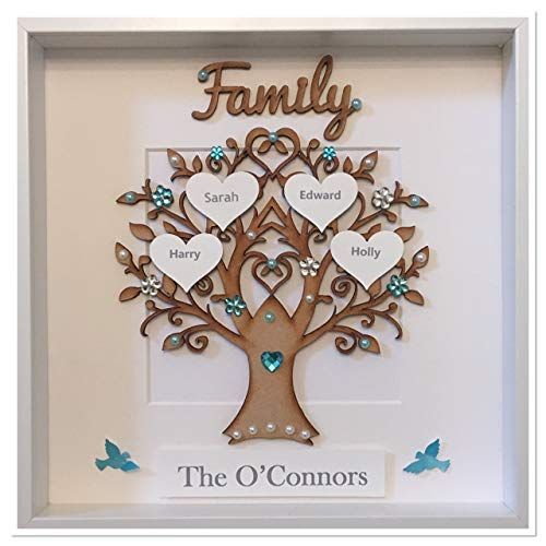 Gift 3D Box Frame,Wedding,Anniversary PERSONALISED FAMILY TREE