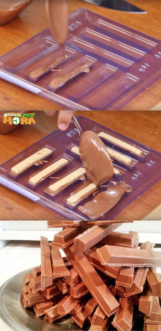 Kit Kat Caseiro #KitKatCaseiro #KitKat #Receitatodahora