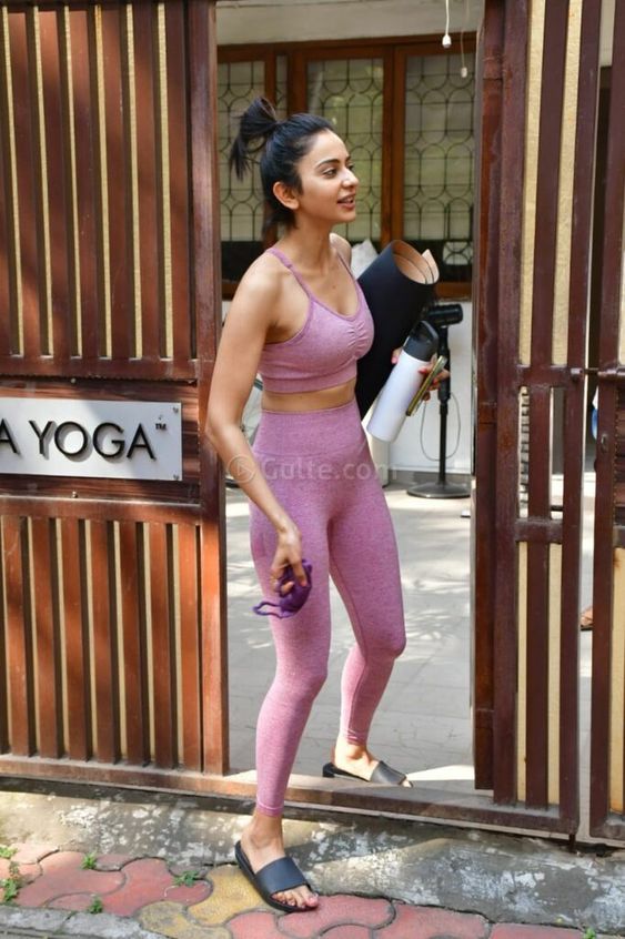 Rakul Preet In Hot Avatar At Yoga Class - Gulte