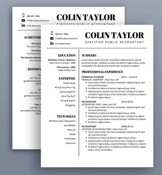 Resume Template CV Template Cover Letter by ThePortfolioCompany - financial planner resume Resume Template CV Template Cover Letter by ThePortfolioCompany - financial planner resume