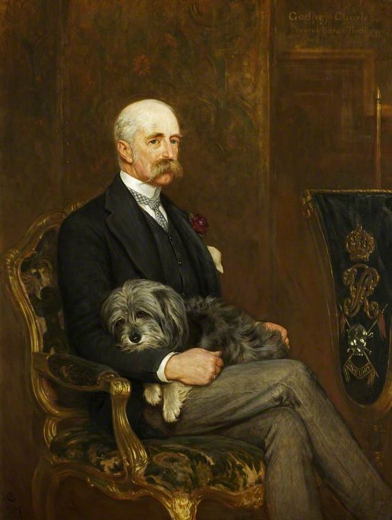 Godfrey Charles Morgan (1831â1913), 2nd Baron, 1st Viscount Tredegar, with His Skye Terrier, 'Peeps'