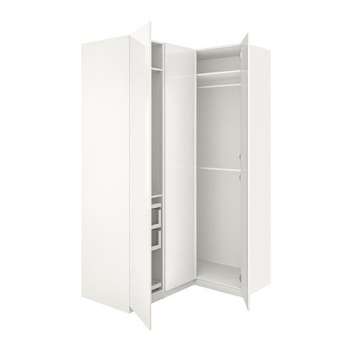 high glosswhite IKEA | Pax PAX Corner wardrobe, white, Fardal