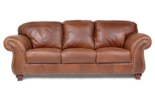 Capri 100 Full Aniline Dyed Cognac Nail Head Brazilian Leather Sofa See This Great I Light Brown Couch Set Cognac Nail Head Brazilian Leather Sofa, 100 Leather Sofa Set