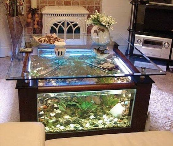 Desain Meja Aquarium Untuk Ruang Tamu