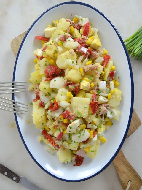 Ensalada De Patata Y Atún Fácil Y Rica Juanan Sempere Ensalada De Patatas Verduras Ensalada De Papa