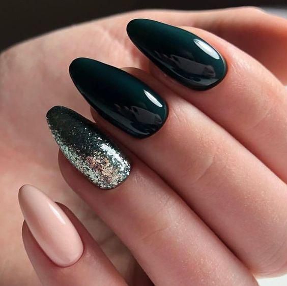 Black Emerald Green Burgundy Nails Black Nail Designs Green Nail Designs