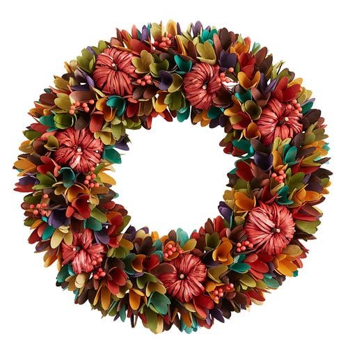 19 Multicolor Wood Curl Wreath 19 Multicolor Wood Curl Wreath