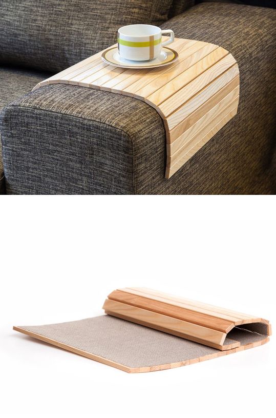 Wood Bendable Tray Table Sofa Arm Table Natural Sofas Unique Sofas