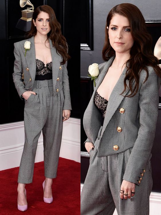 Anna Kendrick Grammys 2018 in Balmain