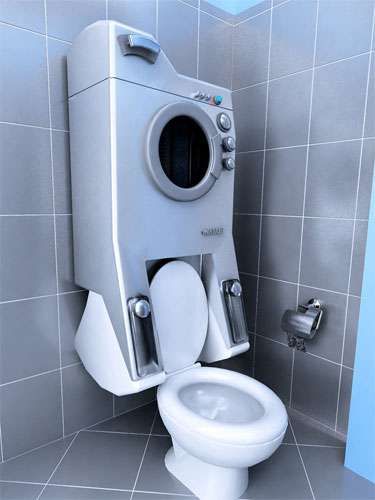 Here's something you don't see everyday. Washing Machine Toliets for the environment conscious consumers.