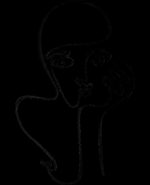 Hide Portrait Original Unique Minimal Line Ink Artwork on Paper One of a Kind Hide Portrait Original Unique Minimal Line Ink Artwork on Paper One of a Kind