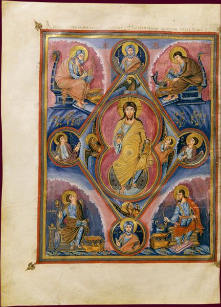 Bible de Vivien, dite Première Bible de Charles le Chauve  Christ en majesté  Saint-Martin de Tours, 845  BnF, Manuscrits, Latin 1 fol. 329v