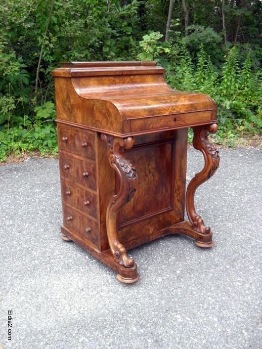 Rare Cedar & Mahogany C1840's Ships Writing Desk/bureau. Desk Rare Cedar & Mahogany c1840's Ships writing desk/bureau. Desk folds out and has hidden compartments. $465.00 Ph: 0403 451 333. - Rare Cedar & Mahogany C1840's Ships Writing Desk/bureau. Desk