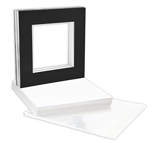 Backing Pack of 25 8x10 White Picture Mats Mattes with White Core Bevel Cut for 5x7 Photo Bags