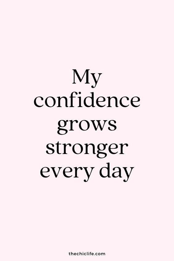 My confidence grows stronger every day | Click to get the FULL list of 111 amazing Affirmations for Confidence and Self-Esteem #affirmations