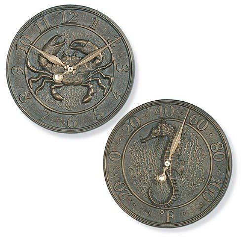 Decorative Outdoor Clock And Thermometer Set Ideas On Foter In 2021 Wall Design Decorative Outdoor Clock And, Patio Clock And Thermometer Sets