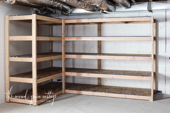 Diy Basement Shelving The Wood Grain Cottage Diygaragestorage Garage Shelves - Diy Basement Shelves Diy Basement Shelving The Wood Grain Cottage Diygaragestorage Garage Shelves - Diy Basement Shelves