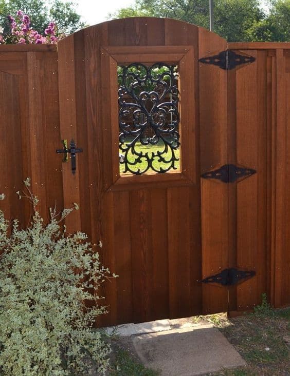 Fancy Metal Hinges On The Side Of Your Gate Or A Decorative Design In Window Fencegate Fence Gard Garden - Diy Garden Gate Wooden Fancy Metal Hinges On The Side Of Your Gate Or A Decorative Design In Window Fencegate Fence Gard Garden - Diy Garden Gate Wooden