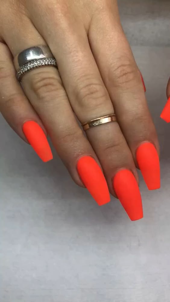 Orange nails full tutorials