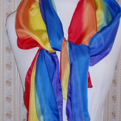 FOULARD MOUSSELINE DE SOIE ARC EN CIEL