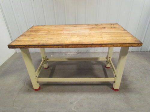 Heavy Duty Butcher Block Top Workbench Table Bolted Steel Frame Heavy Duty Butcher Block Top Workbench Table Bolted Steel Frame 60x34x34 The Studio Blocks And