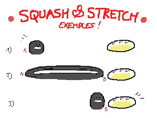 Official Post from Kéké: Many of you asked me about how I made my squash and stretch effects since I do use them A LOT !!!There are many exemples that helps to focus on them while animating. The first of them is when you want to use one during an ongoing action, it\'s pretty simple. you just have to begin the action with som