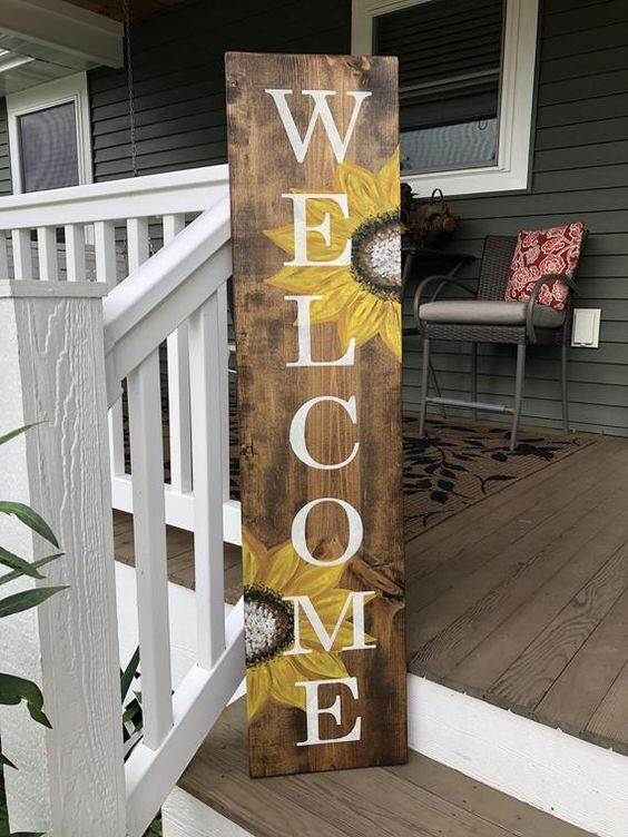 Welcome Sunflower ~ Wooden Porch Sign