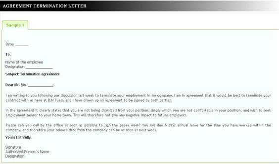 Use and Learn How to Write Appraisal Letter Find the best Sample - employment termination agreement Use and Learn How to Write Appraisal Letter Find the best Sample - employment termination agreement