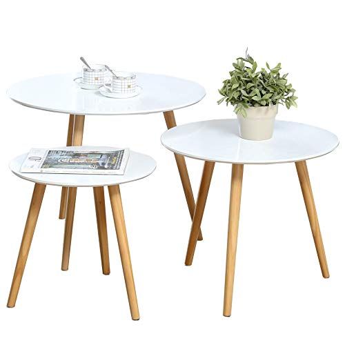Nesting Tables Set Of 3 Coffee Table Round End Side S Smile Com Dp B0749l5v71 Ref Living Room Nesting Tables Set Of 3 Coffee Table, Round Coffee And End Table Sets