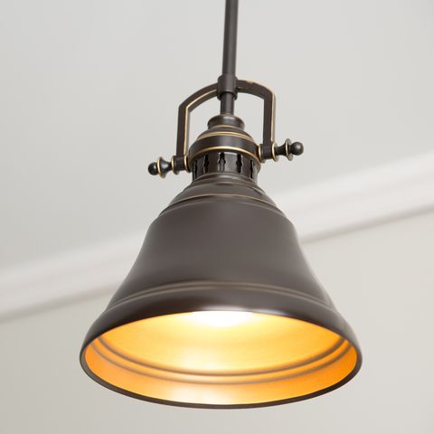 Allen Roth Bronze Industrial Bell Pendant Light Com Lighting - Allen Roth Bronze Pendant Light
