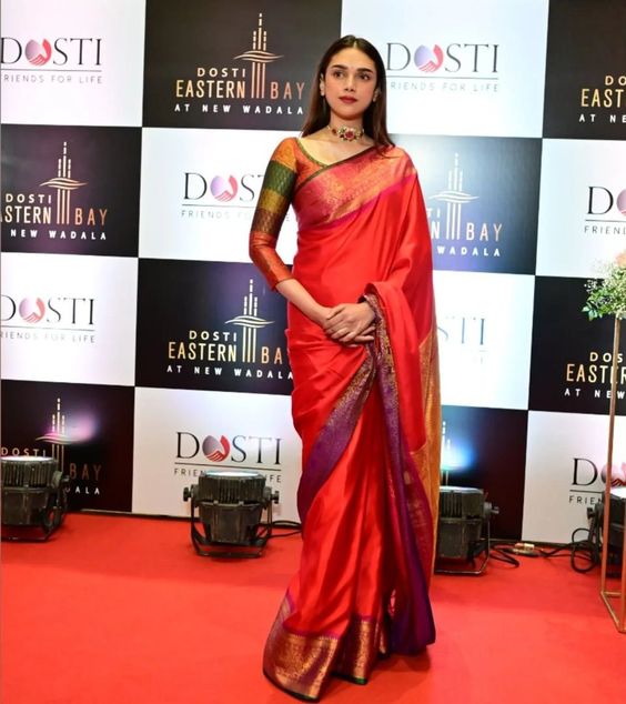 aditi rao hydari in a red saree 1